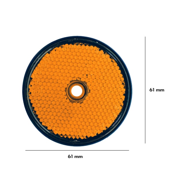 Catadioptre Rond Orange Narbonne Accessoires - Diamètre 61 Mm - Pour Vélo, Remorque, équipement De Sécurité