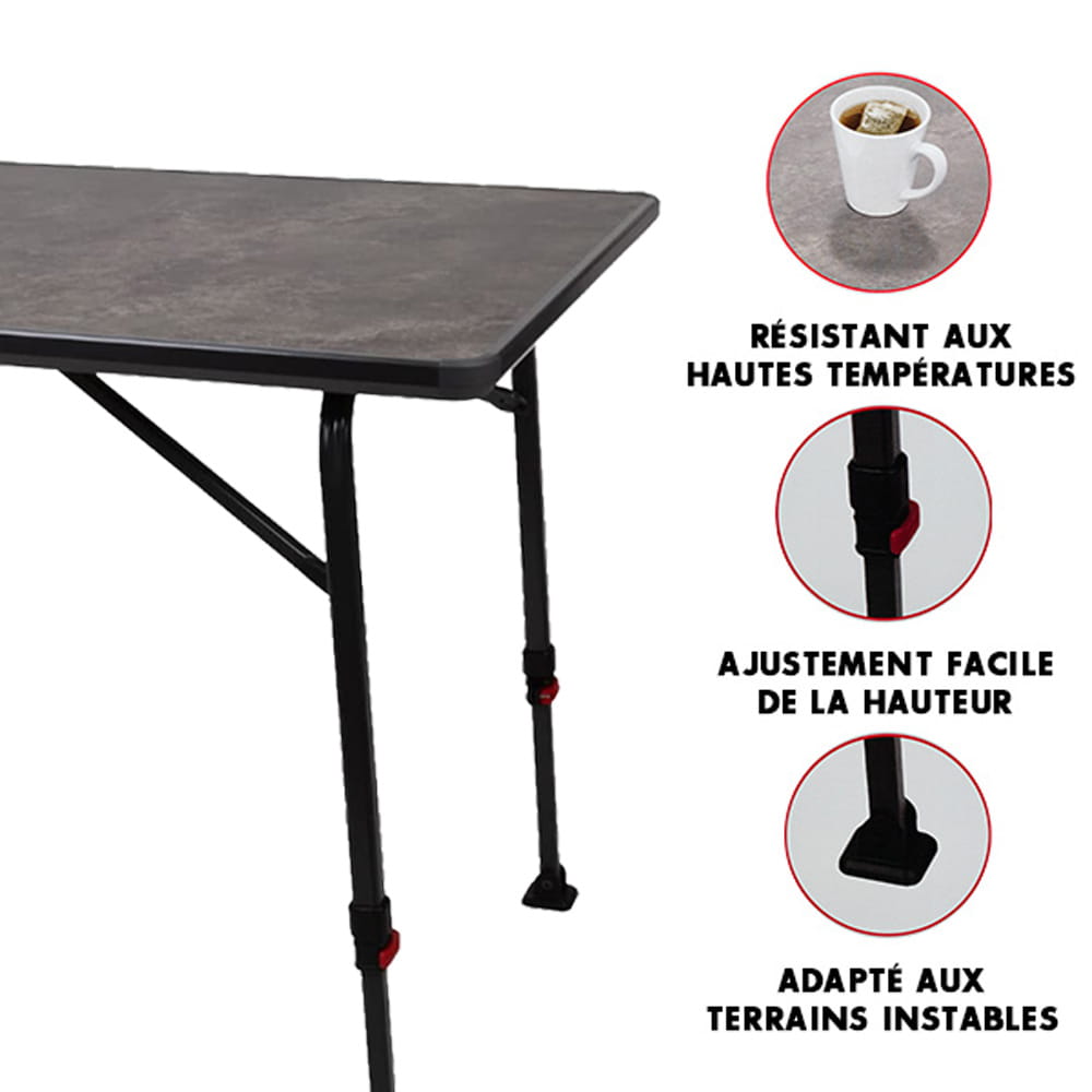Table camping ultra l�g�re nid d'abeille 116 x 71 TRIGANO