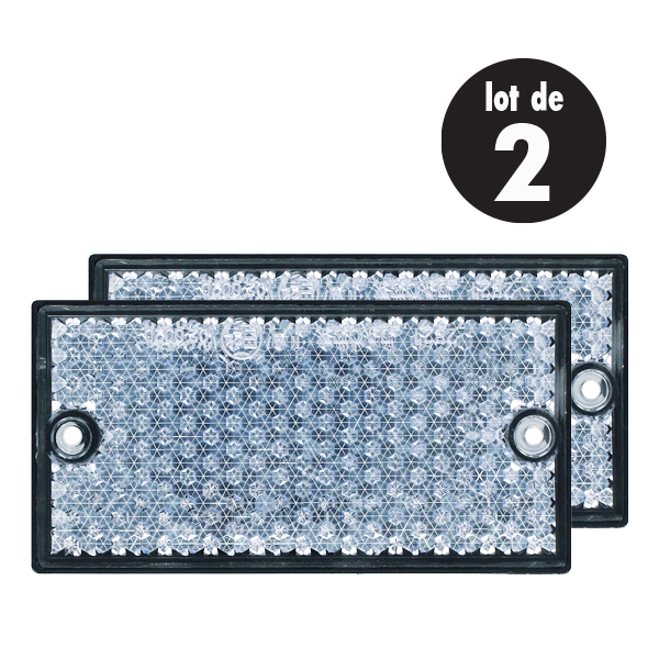 catadioptre rectangulaire 105x54mm blanc