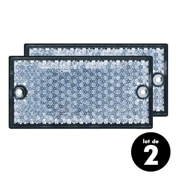 catadioptre rectangulaire 105x54mm blanc