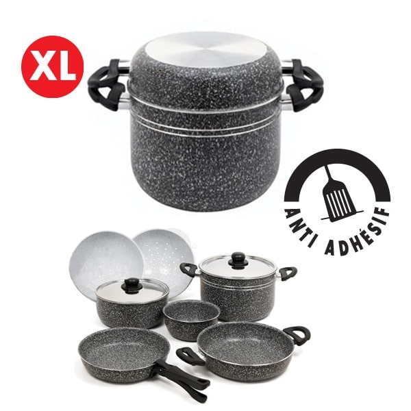 Popote alu XL Stonerock 24 cm 8+1 pices