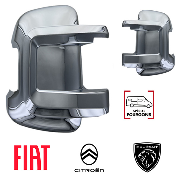 Lot De 2 Coques Chromées Pour Rétroviseurs Fiat Ducato 2006-2025 - Protection Et Style En ABS Argenté