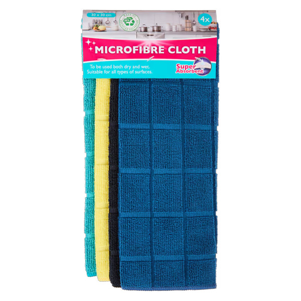 Chiffon microfibre 30 x 30 Lot de 4