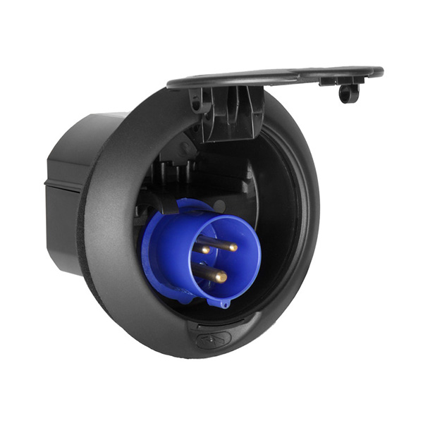 Socle P17 encastrable 230V Noir Orus Line FAP