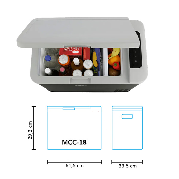 Glacire 18L  compression 12/24V et 230V MESTIC MCC-18 AC/DC