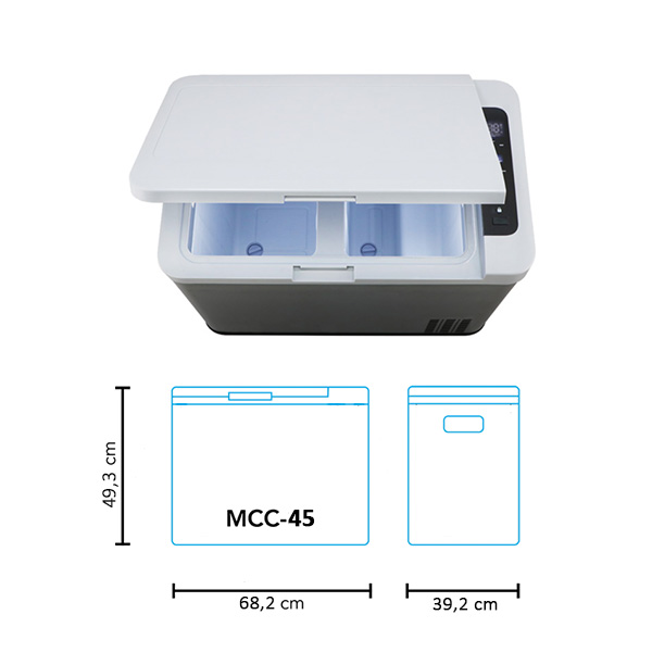 Glacire 45L  compression Dual Zone 12/24V et 230V MESTIC MCC-45 AC/DC