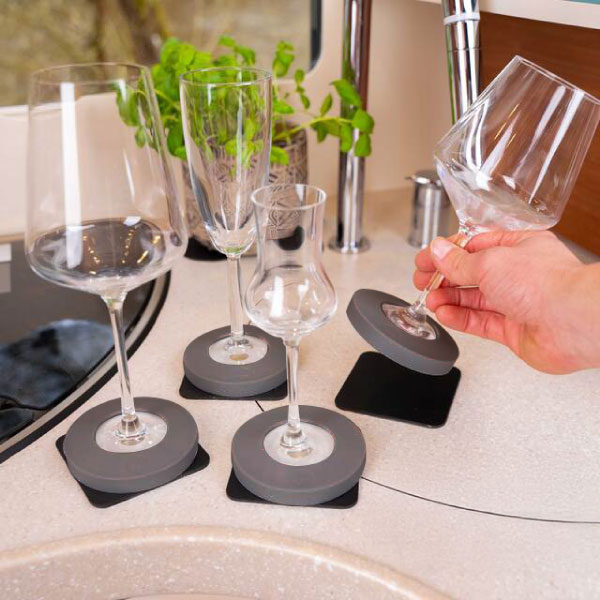 Socle magntique gris fonc pour verre  pied