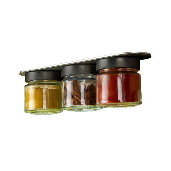 Lot de 3 bocaux de rangement 125 ml et socle magntique SILWY