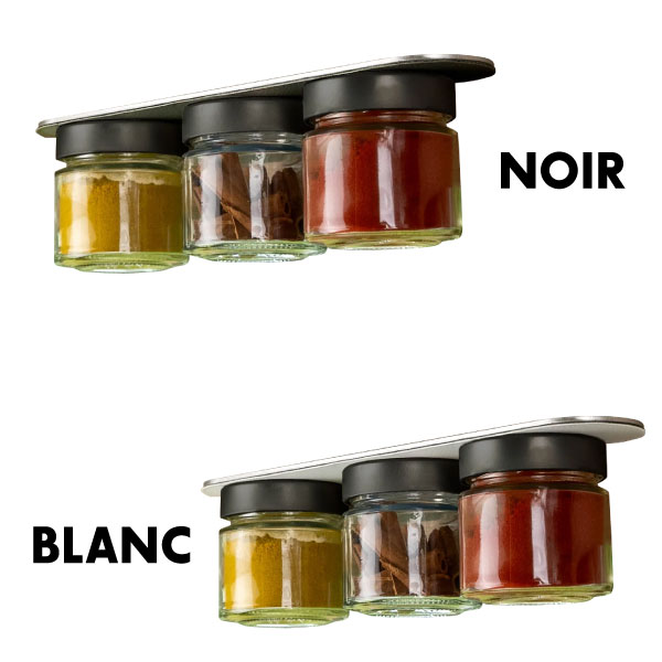 Lot de 3 bocaux de rangement 125 ml et socle magntique SILWY