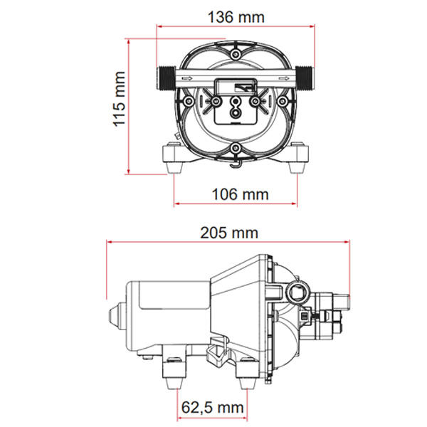 Pompe  eau 12V Aqua 8F FIAMMA 7L