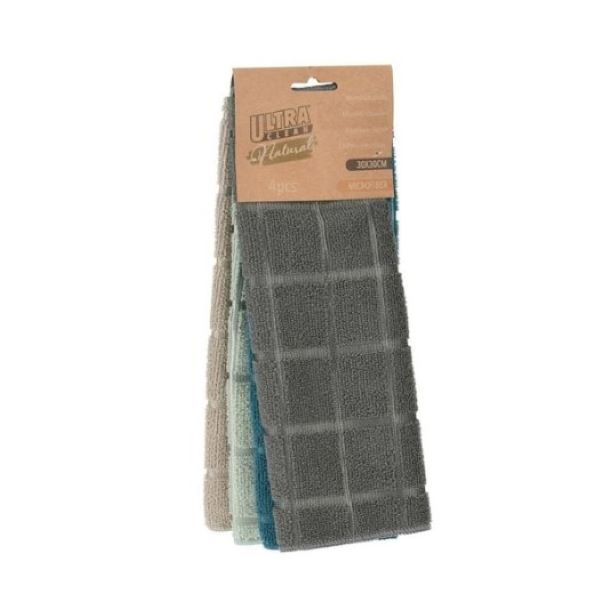 Lot 4 chiffons microfibre 30x30 cm