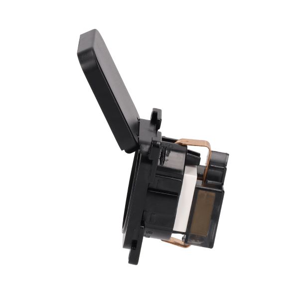 Prise 230V SCHUKO Noire avec couvercle