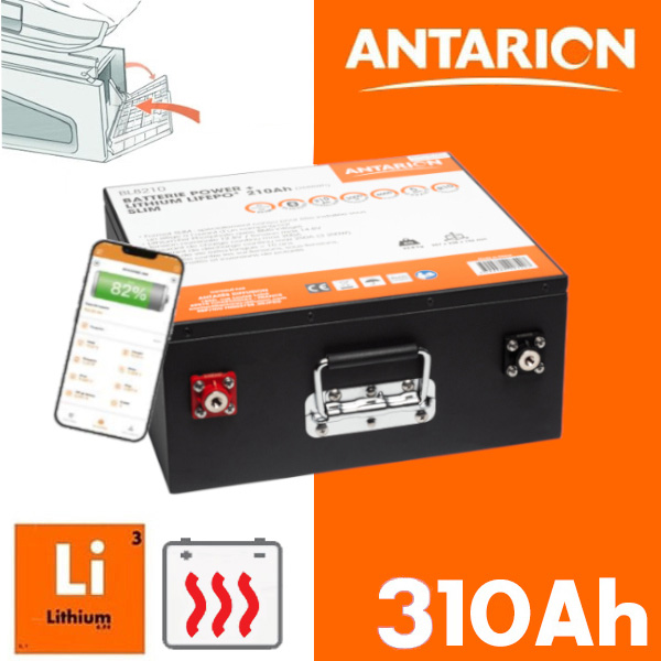 Batterie Lithium 12V POWER + 310AH sous sige avec chauffage
