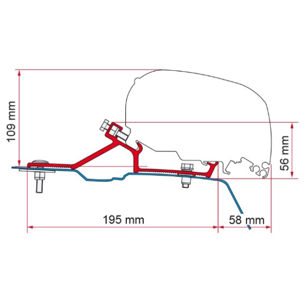Adaptateur store Fiamma F65 F80 Master aprs 2010