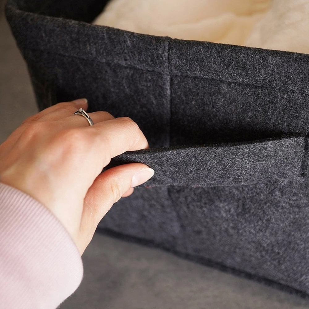 Panier de rangement pliable feutrine 36 x 25 x20 cm