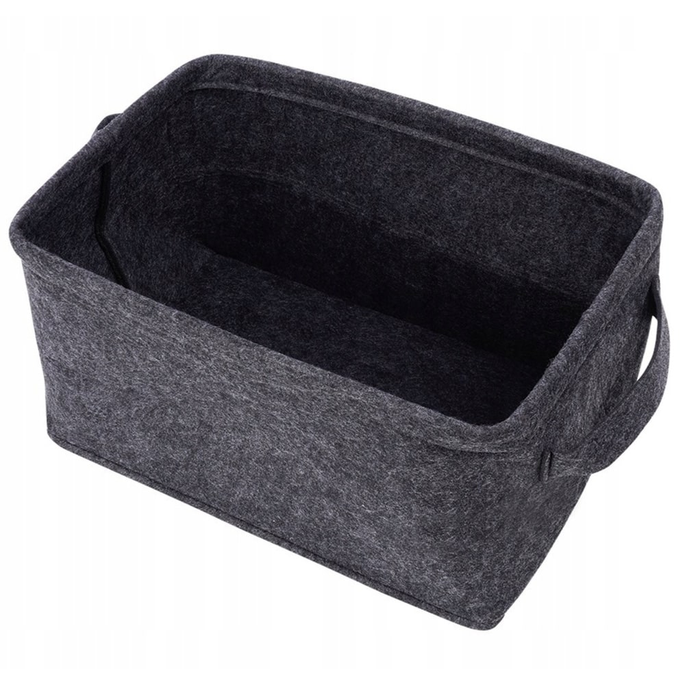 Panier de rangement pliable feutrine noir 36 x 25 x20 cm