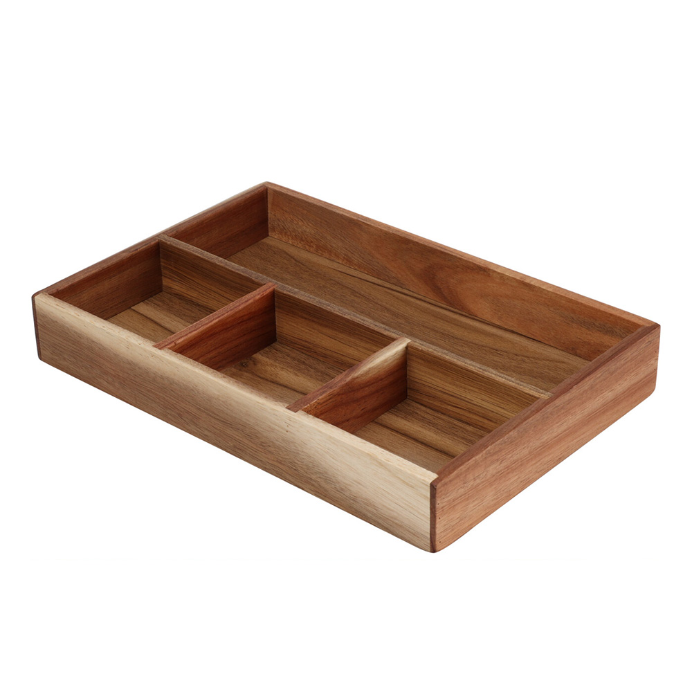 Organisateur de rangement en bois 30x20x4,5 cm