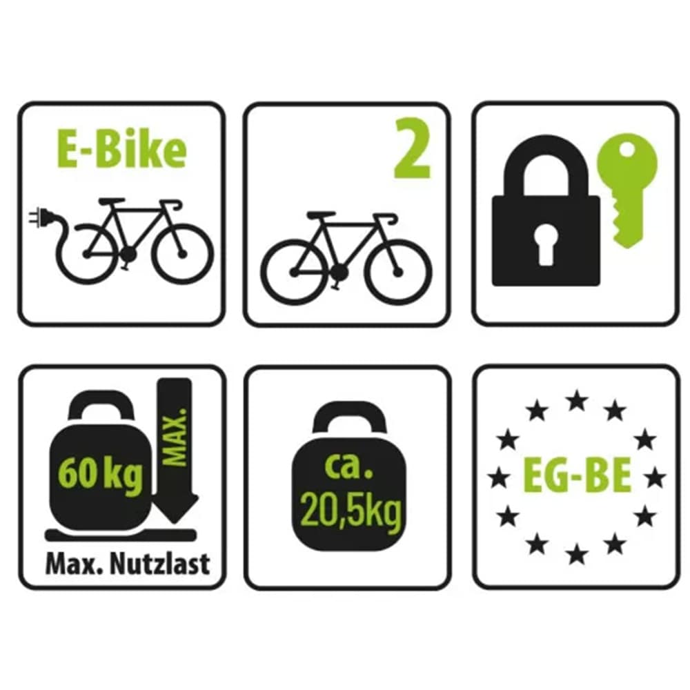 Porte-vlos sur attelage EUFAB SD260 Black - 2 vlos