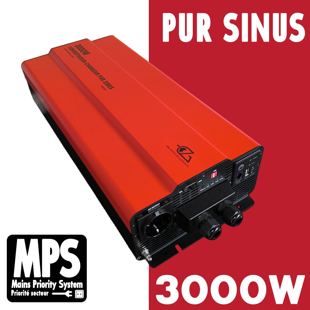 Chargeur convertisseur 500W Pur Sinus 12V/230V avec MPS EZA