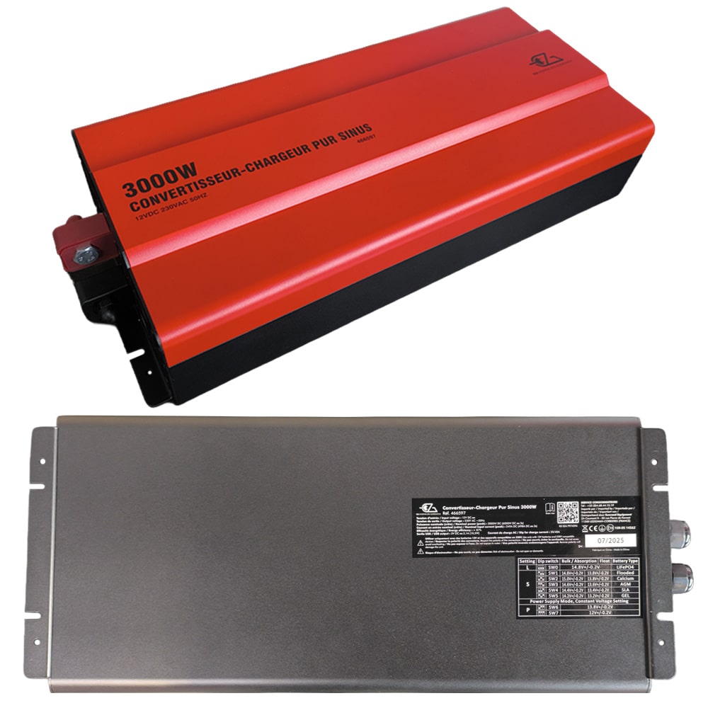 Chargeur convertisseur 500W Pur Sinus 12V/230V avec MPS EZA
