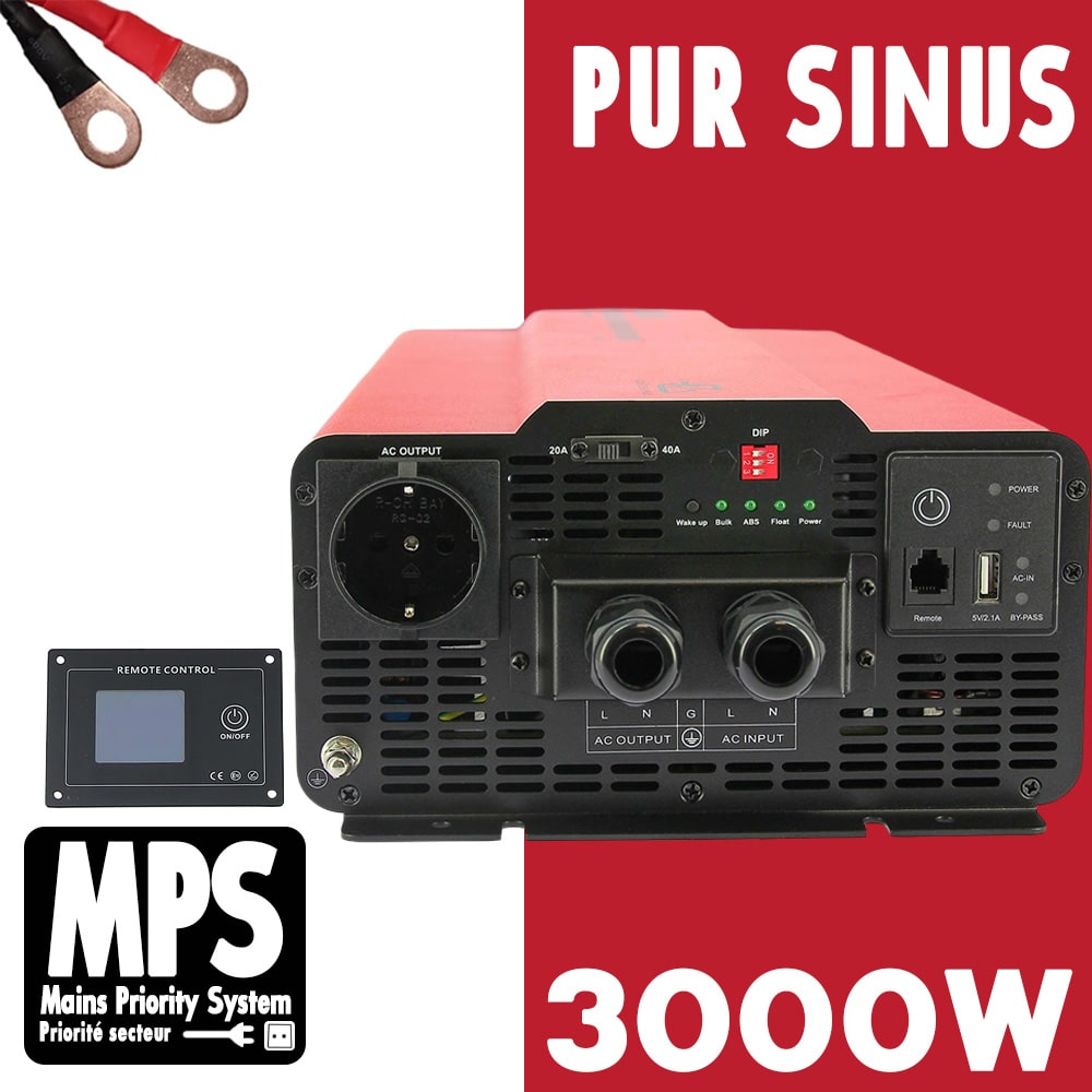Convertisseur Pur Sinus 3000W 12/230V EZA