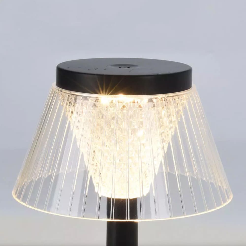 Lampe de table LED aspect bois rechargeable