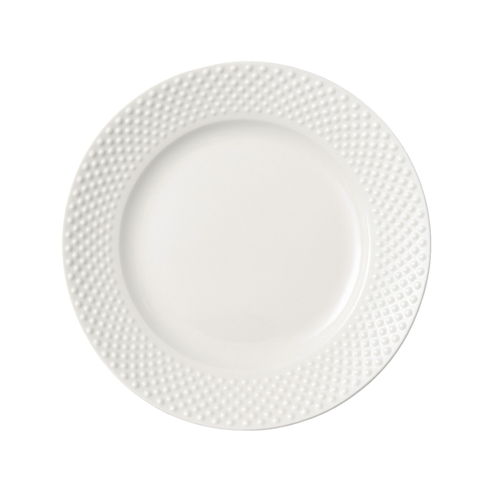 Assiette en mlamine blanche  points 21 cm