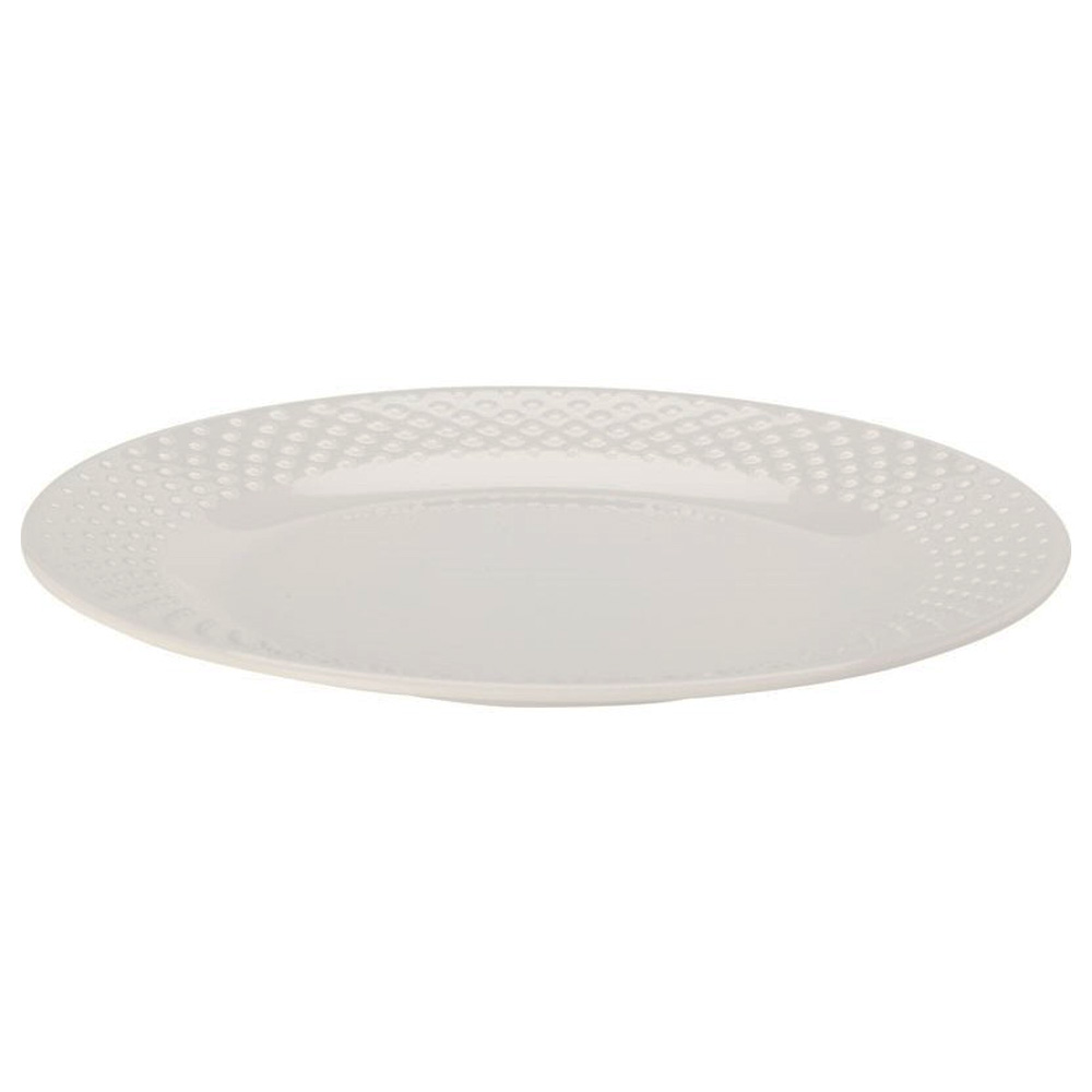 Assiette en mlamine blanche  points 21 cm