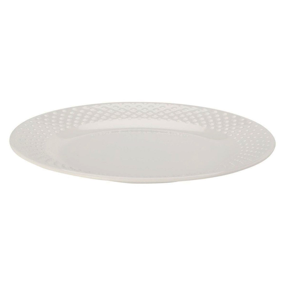 Assiette en mlamine blanche  points 28 cm