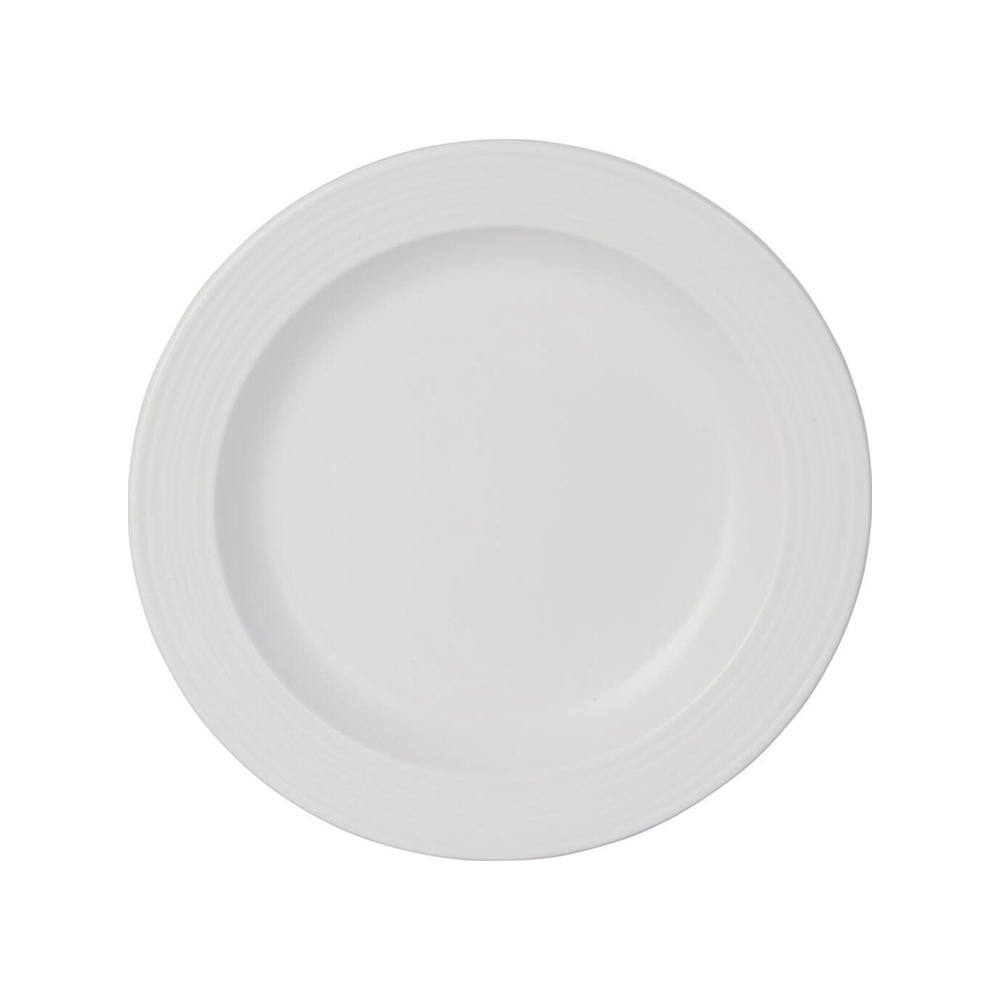 Assiette en mlamine raye blanche 20 cm