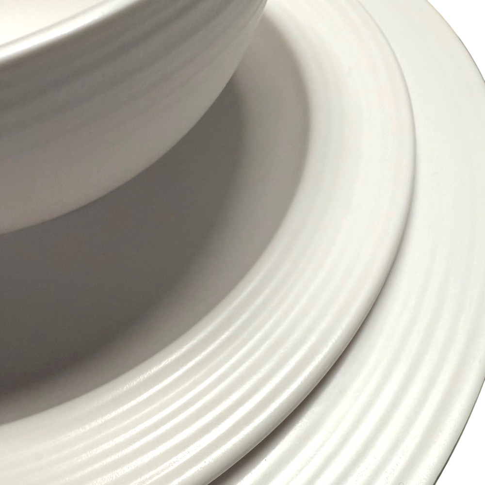 Assiette en mlamine raye blanche 20 cm