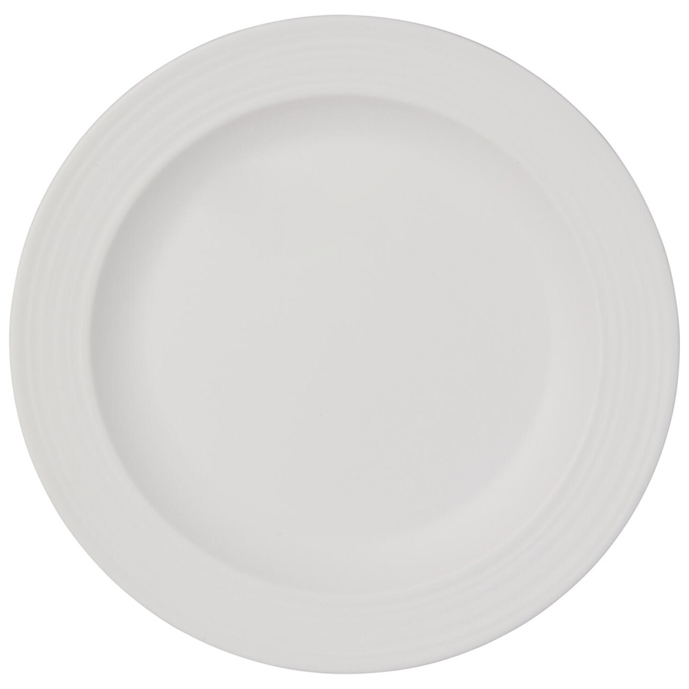 Assiette en mlamine raye blanche 25 cm