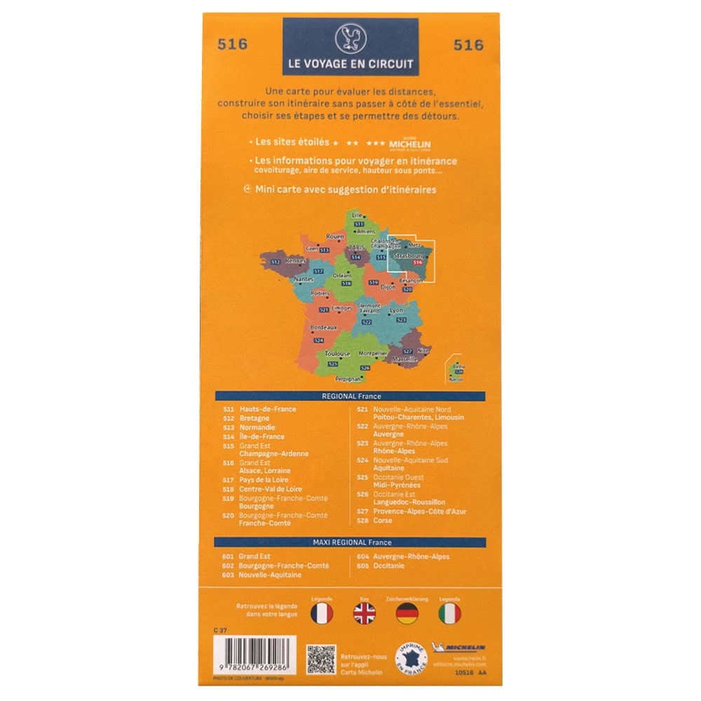 Carte MICHELIN Alsace Lorraine 2026