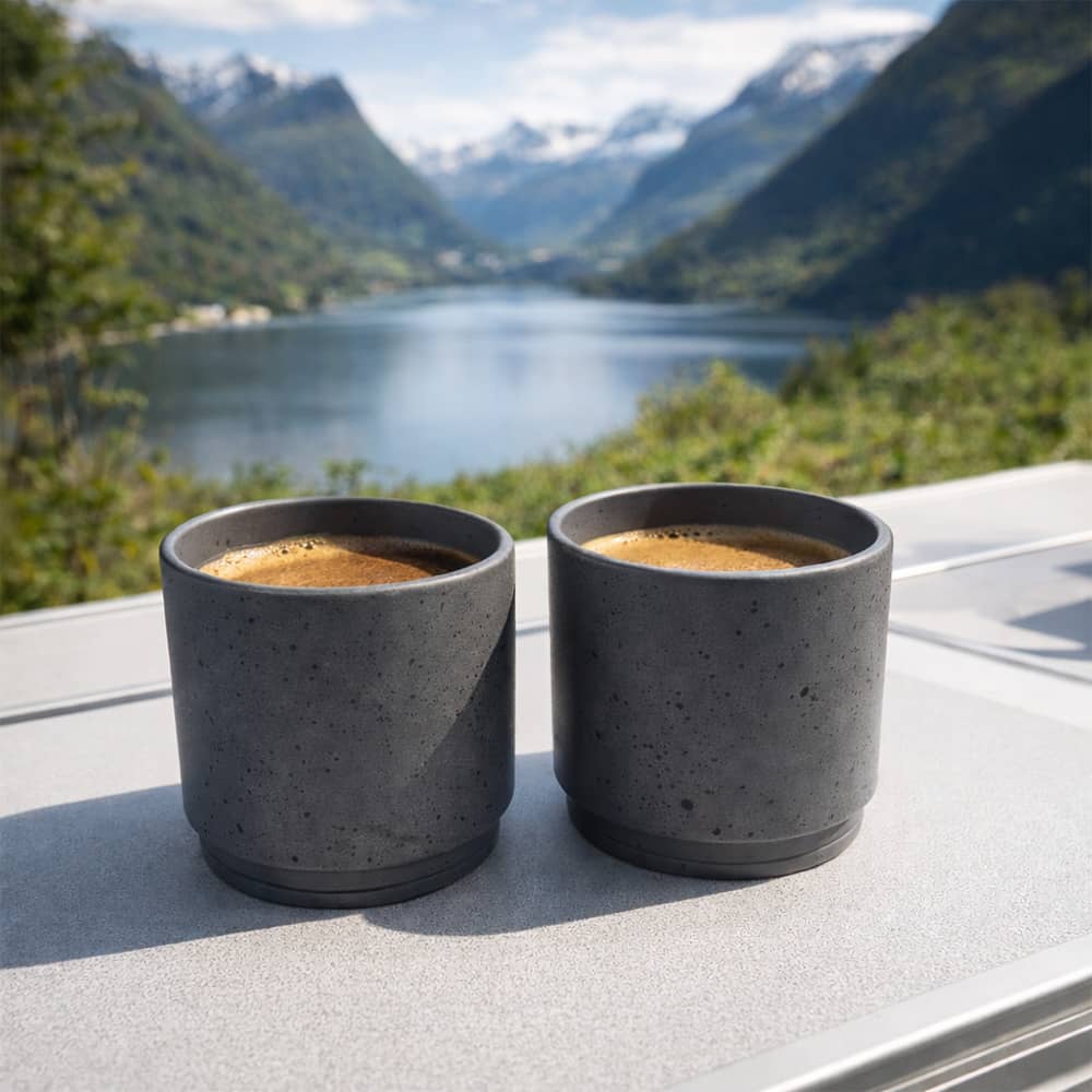 Set de 2 tasses espresso InMano Dolomit Gris anti-d�rapantes BRUNNER