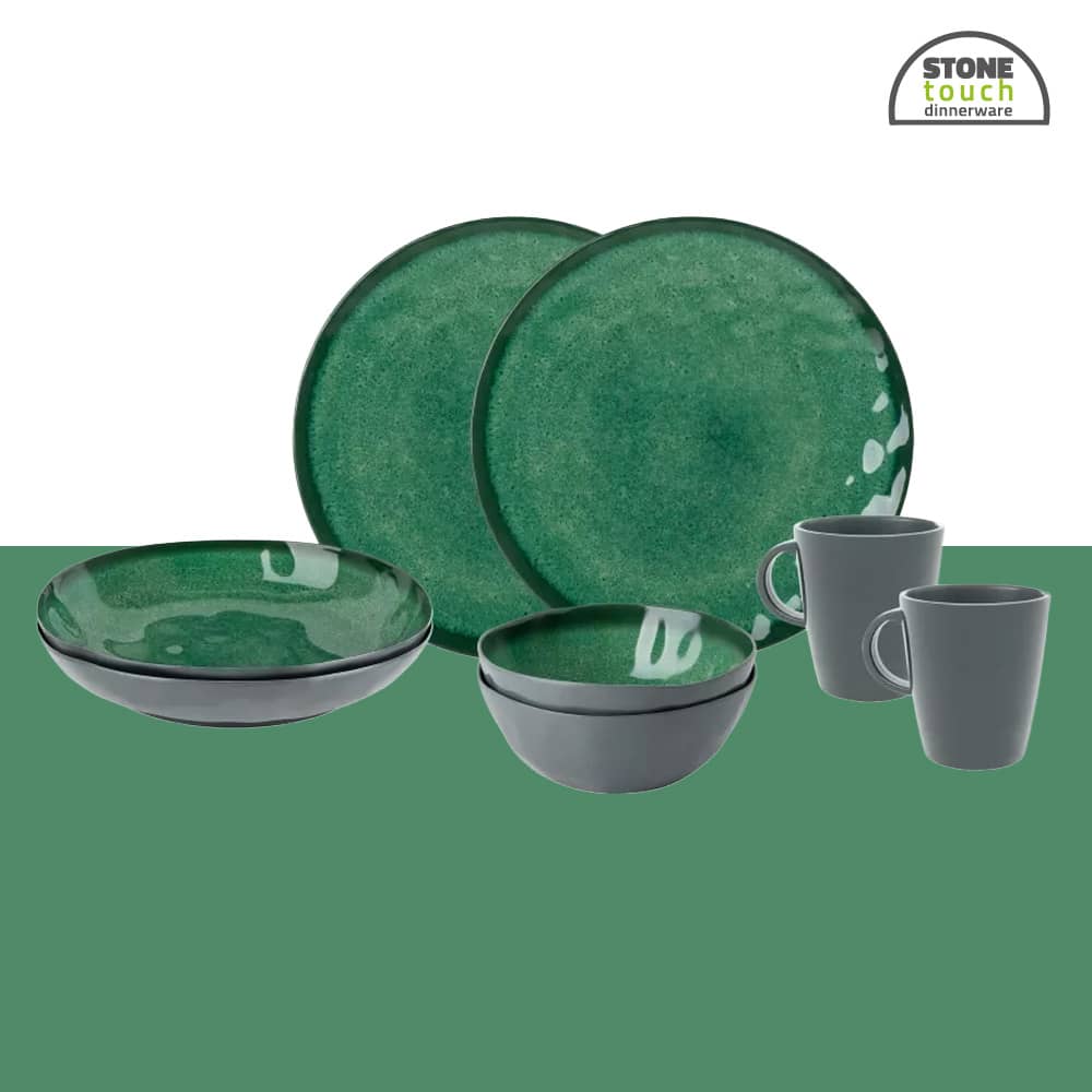 Lot de vaisselle Brunner 8 pi�ces Sea Green m�lamine T�te-�-T�te