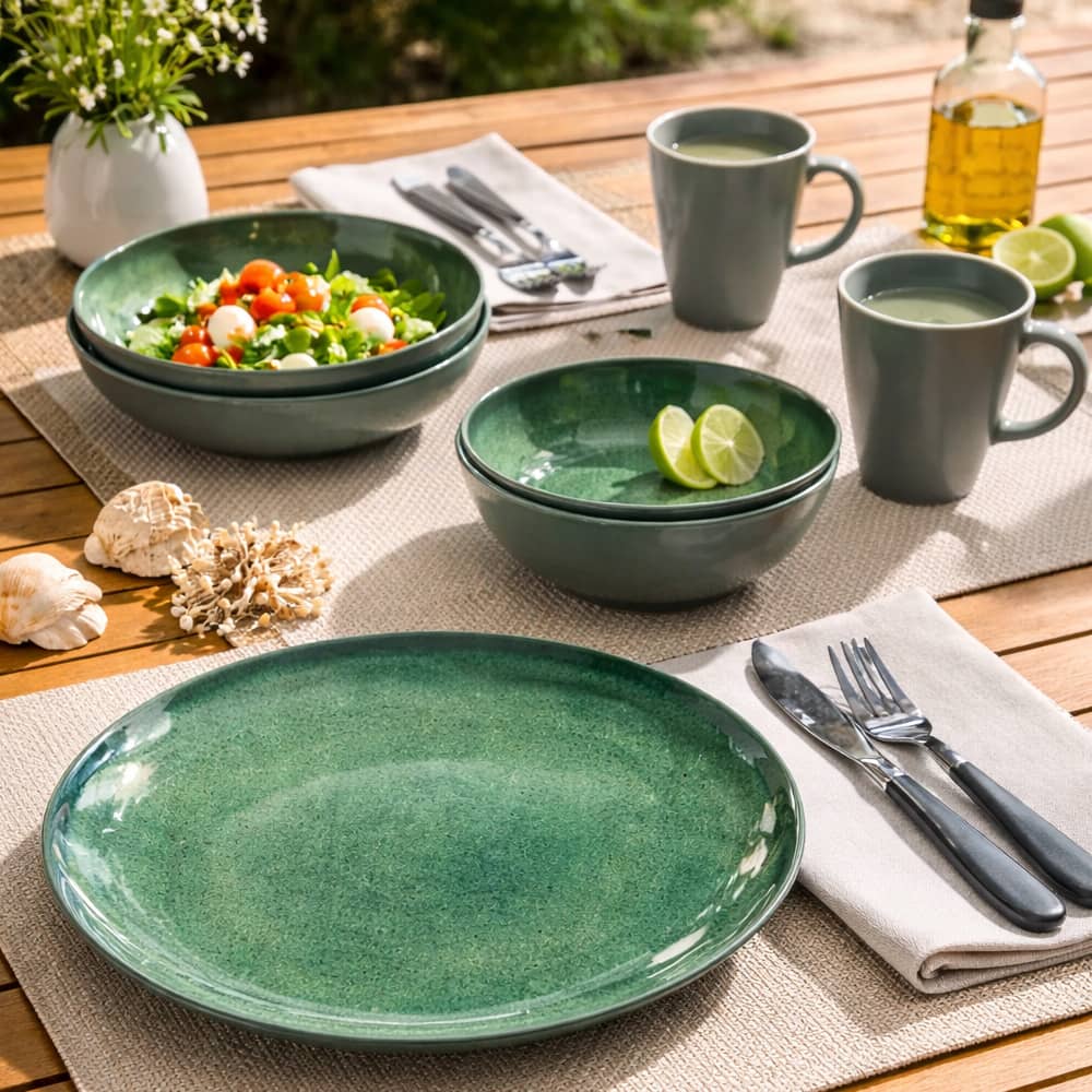 Lot de vaisselle Brunner 8 pi�ces Sea Green m�lamine T�te-�-T�te