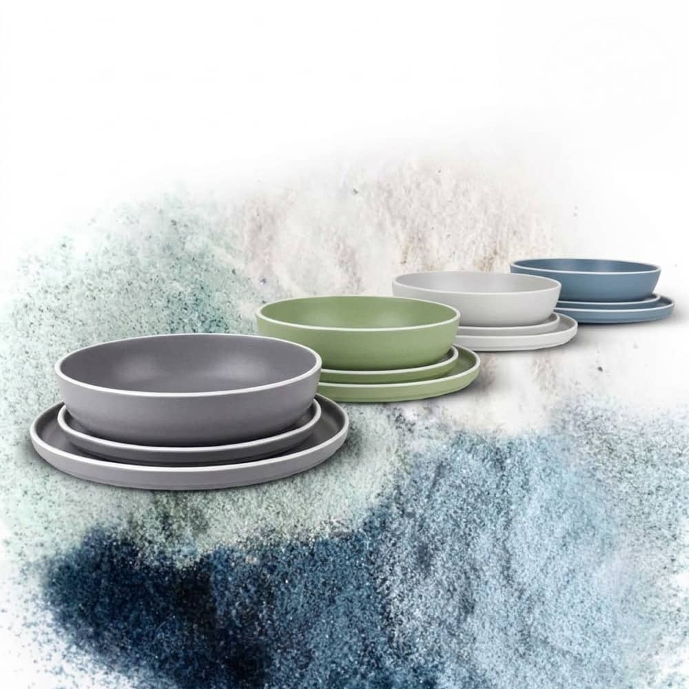 Lot de vaisselle Brunner M�lamine DOLOMIT anti-d�rapant 12 pi�ces