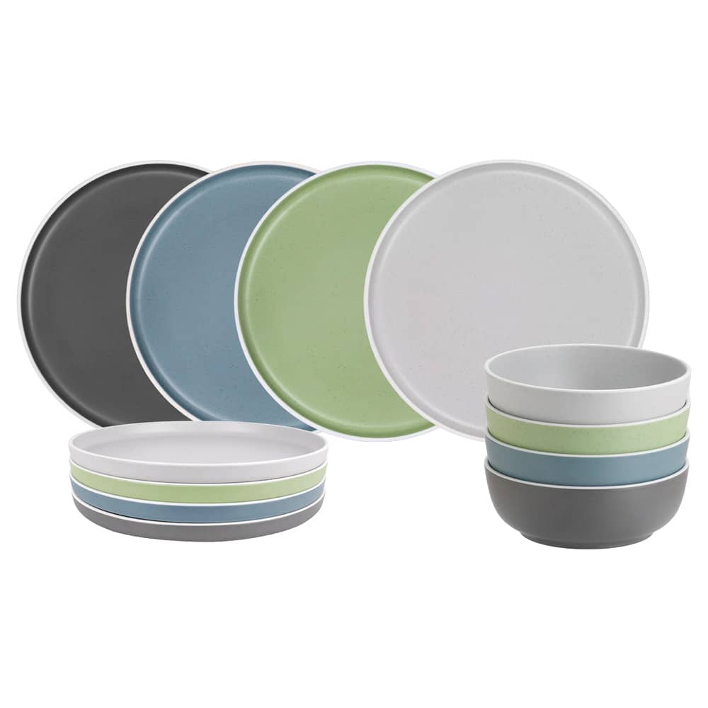 Lot de vaisselle Brunner M�lamine DOLOMIT anti-d�rapant 12 pi�ces