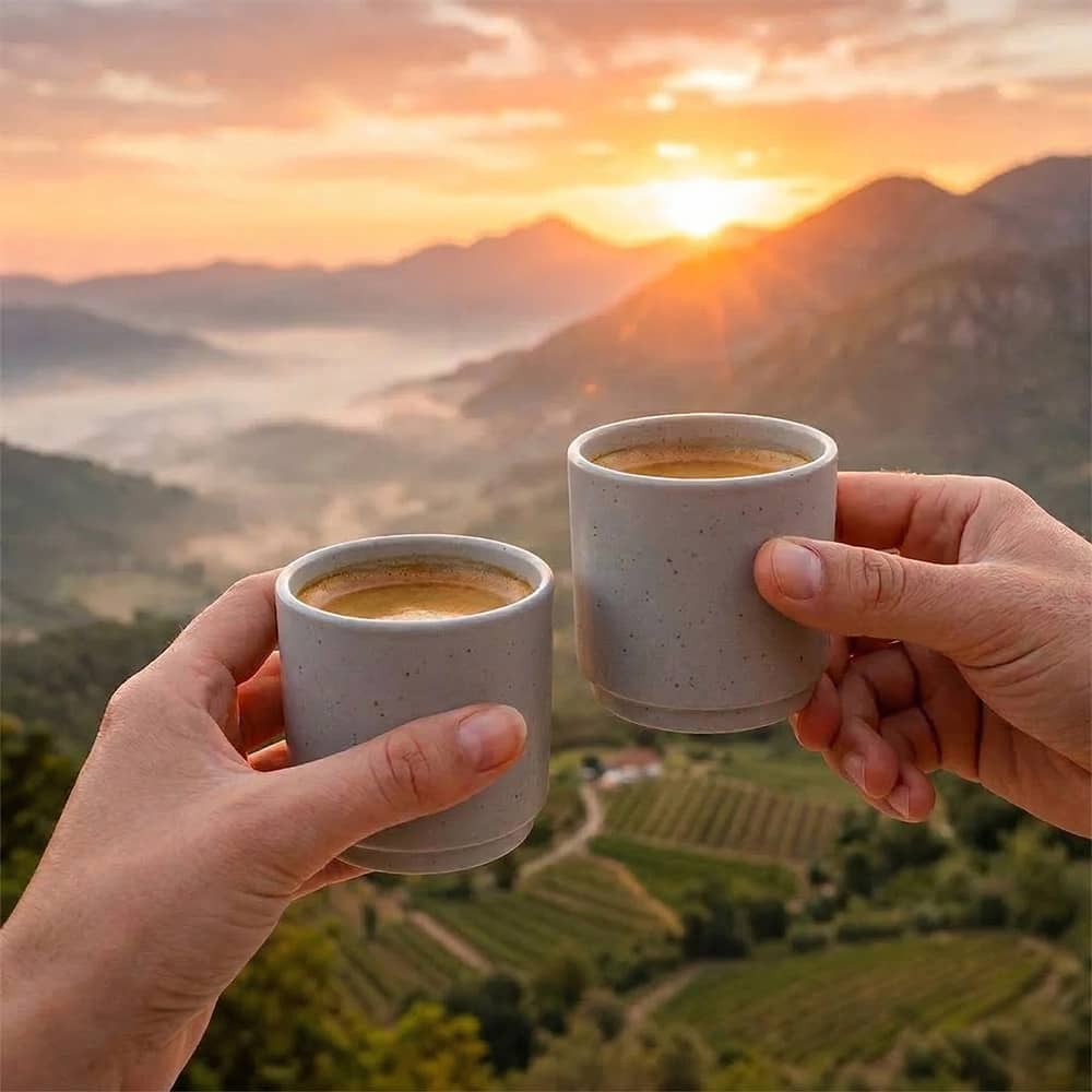 Set de 2 tasses espresso InMano Dolomit Blanc anti-d�rapantes BRUNNER