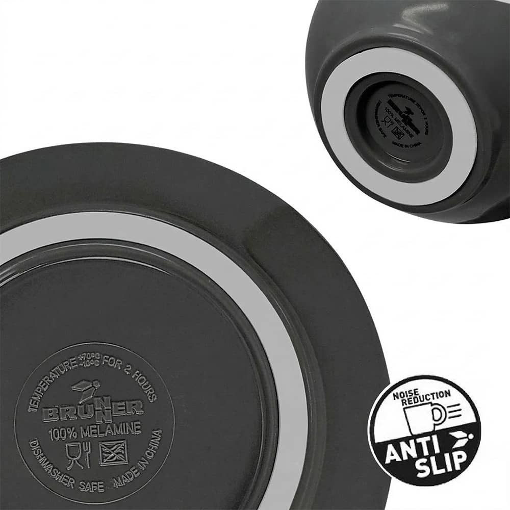 Lot de 2 tasses Espresso M�lamine Venetian noir 10 cl anti-d�rapantes BRUNNER