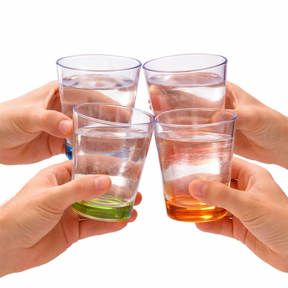 Lot de 4 verres mutlicolores incassables BRUNNER 30 cl empilables