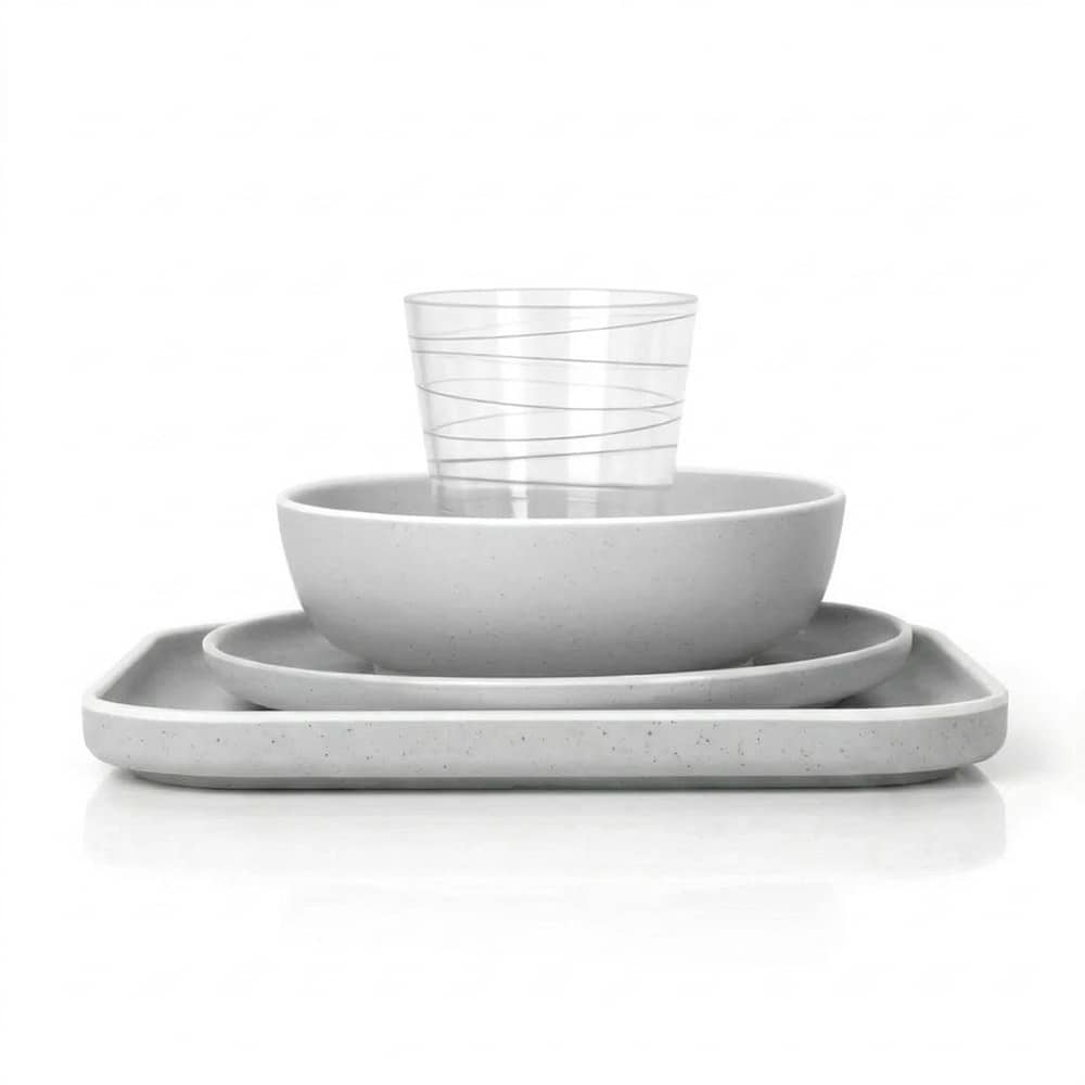 Assiette carr�e M�lamine 25cm DOLOMIT Blanc