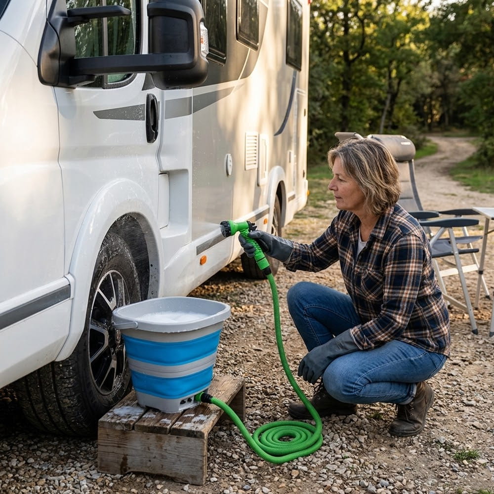 Seau pliable avec pompe et pistolet int�gr�es 15 L TRIGANO