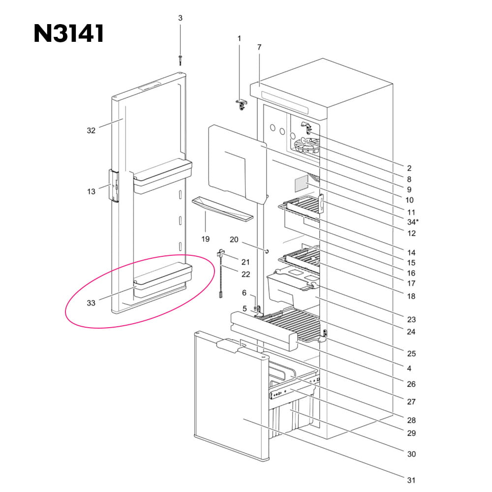 Balconnet � bouteilles THETFORD N3141 N3142
