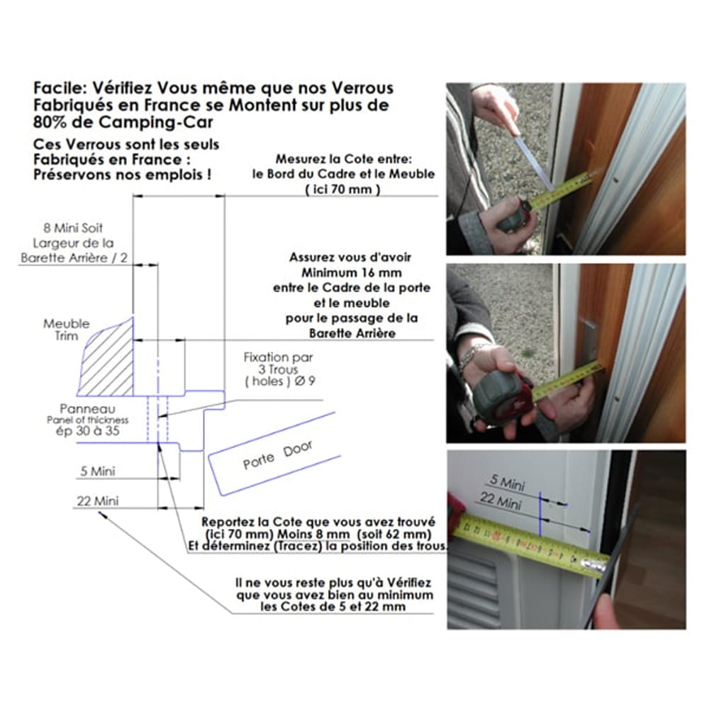 Verrou IMC porte cellule + porte chauffeur sp�cial INT�GRAL noir