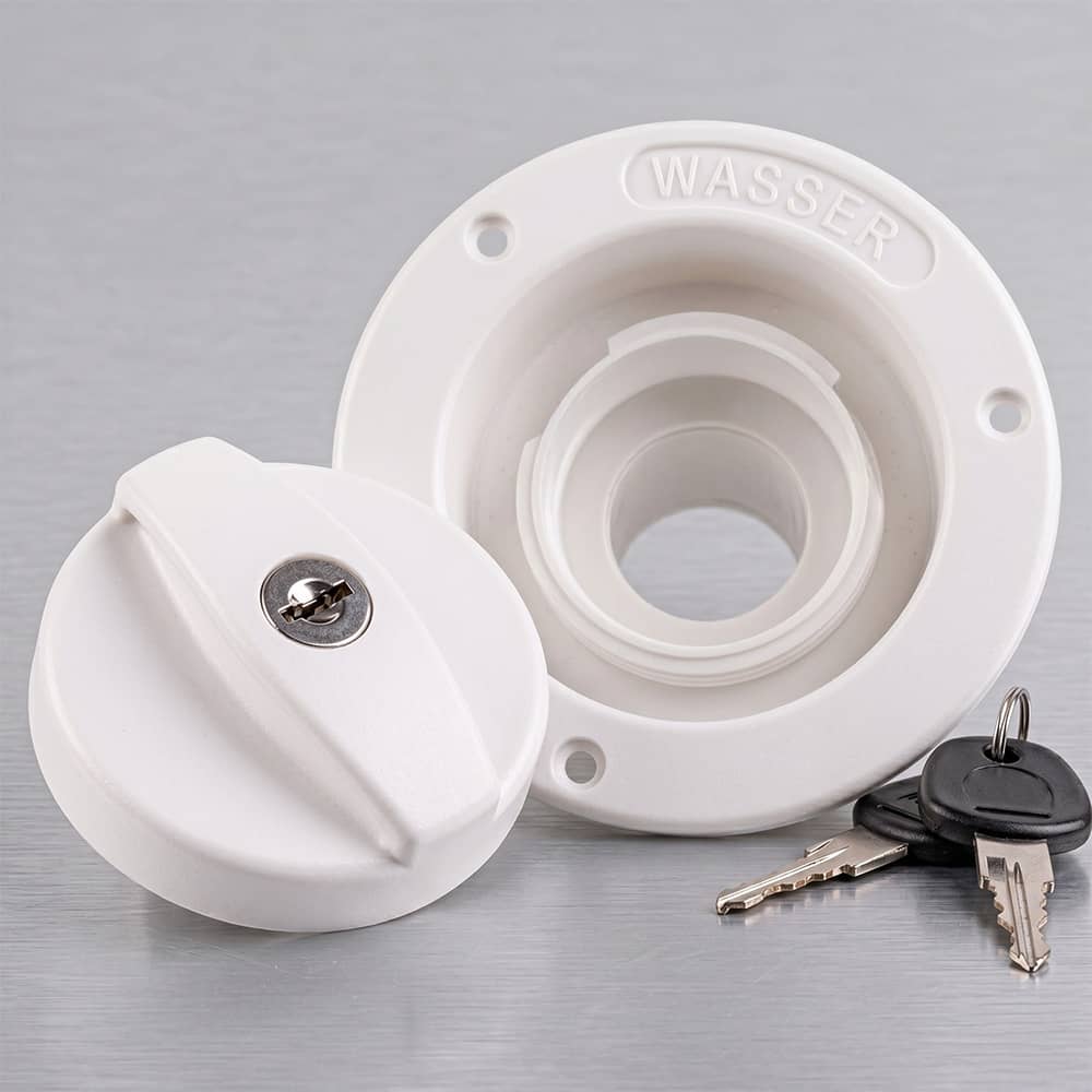 Coupelle eau blanche �40mm verrouillable avec bouchon et 2 cl�s