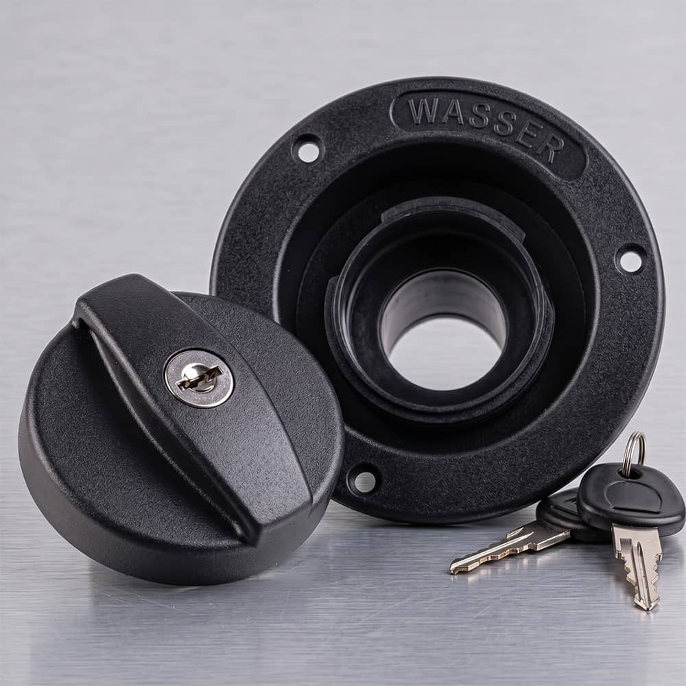 Coupelle eau noire �40mm verrouillable avec bouchon et 2 cl�s