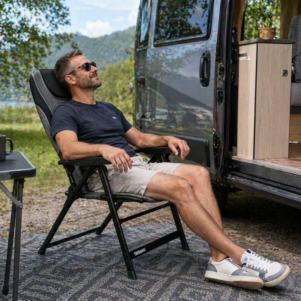 Pack de 2 Fauteuils matelass�s alu VIP Camping-Car Plus avec sac de rangement offert