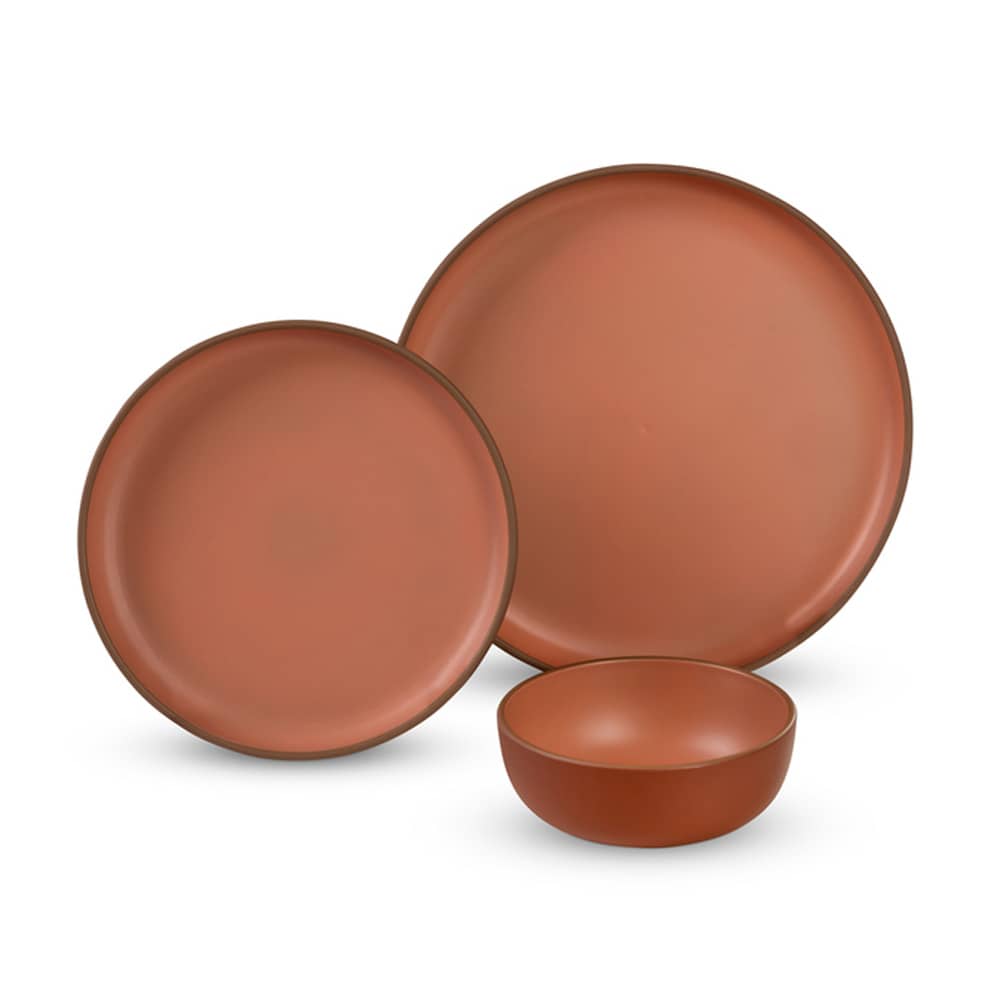 Lot vaisselle Malm� 6 pi�ces terracotta t�te-�-t�te