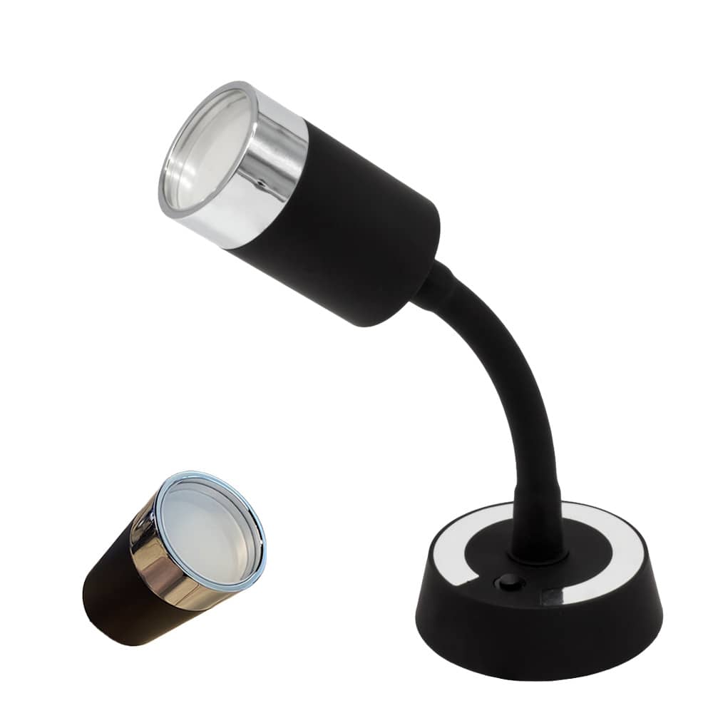 Spot LED noir argent� flexible 12V avec USB